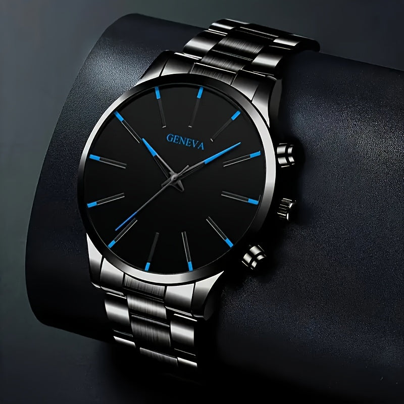 2pcs Men's Classic Quartz Watch Set