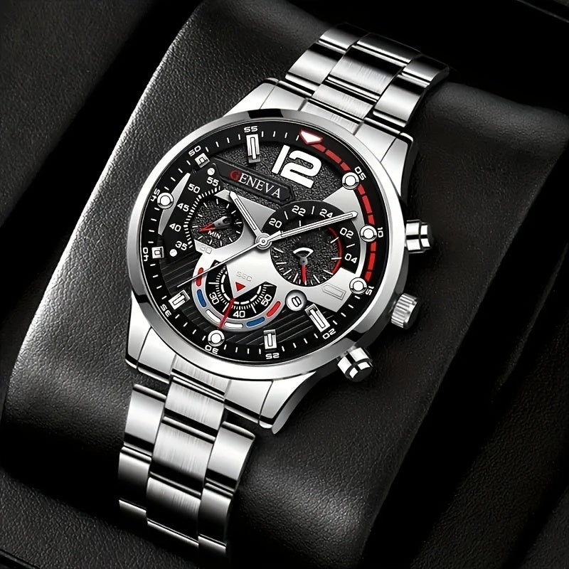 Men's Fashion Trendy 4pcs Watch Set