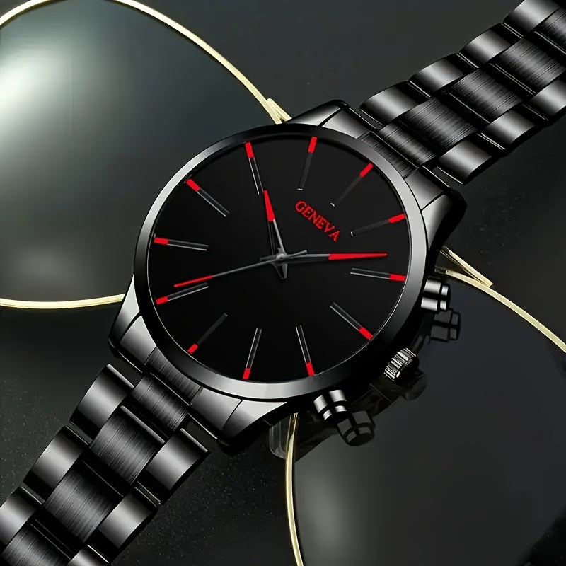 2pcs Men's Classic Quartz Watch Set