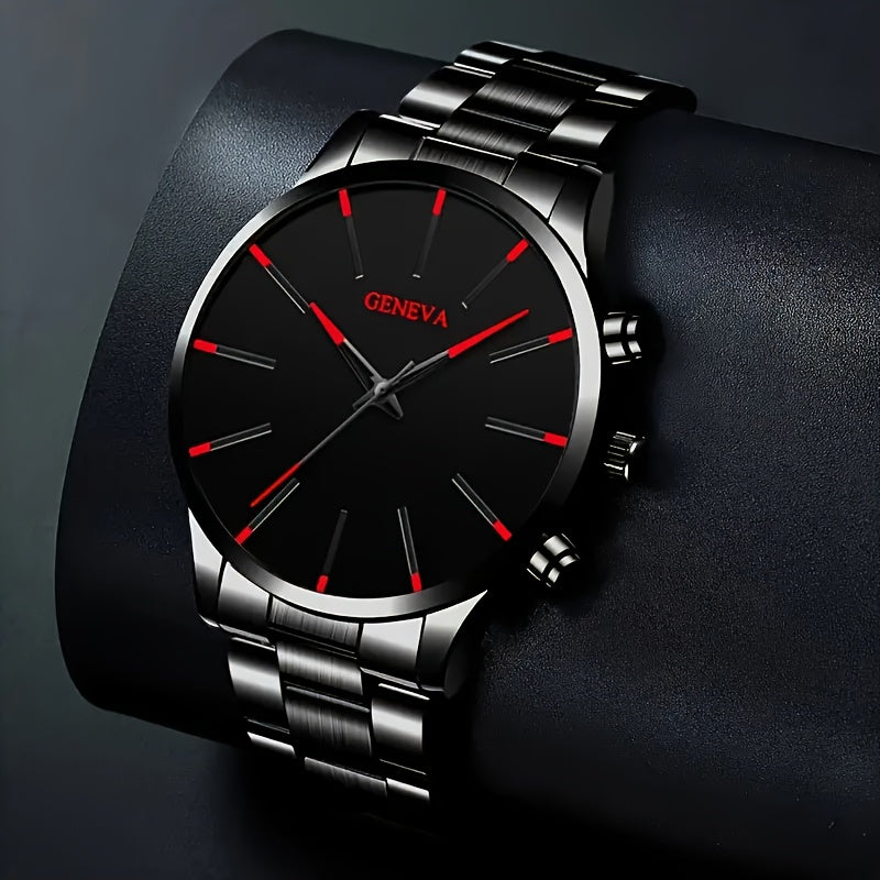 2pcs Men's Classic Quartz Watch Set