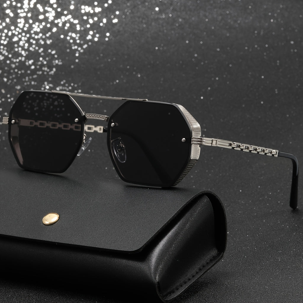 Metal Frame Hollow Chain Glasses Legs