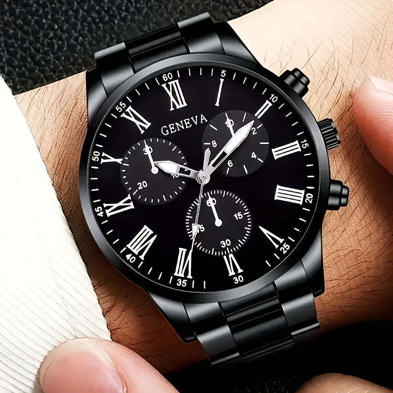 Men's Fashion Trendy 4pcs Watch Set