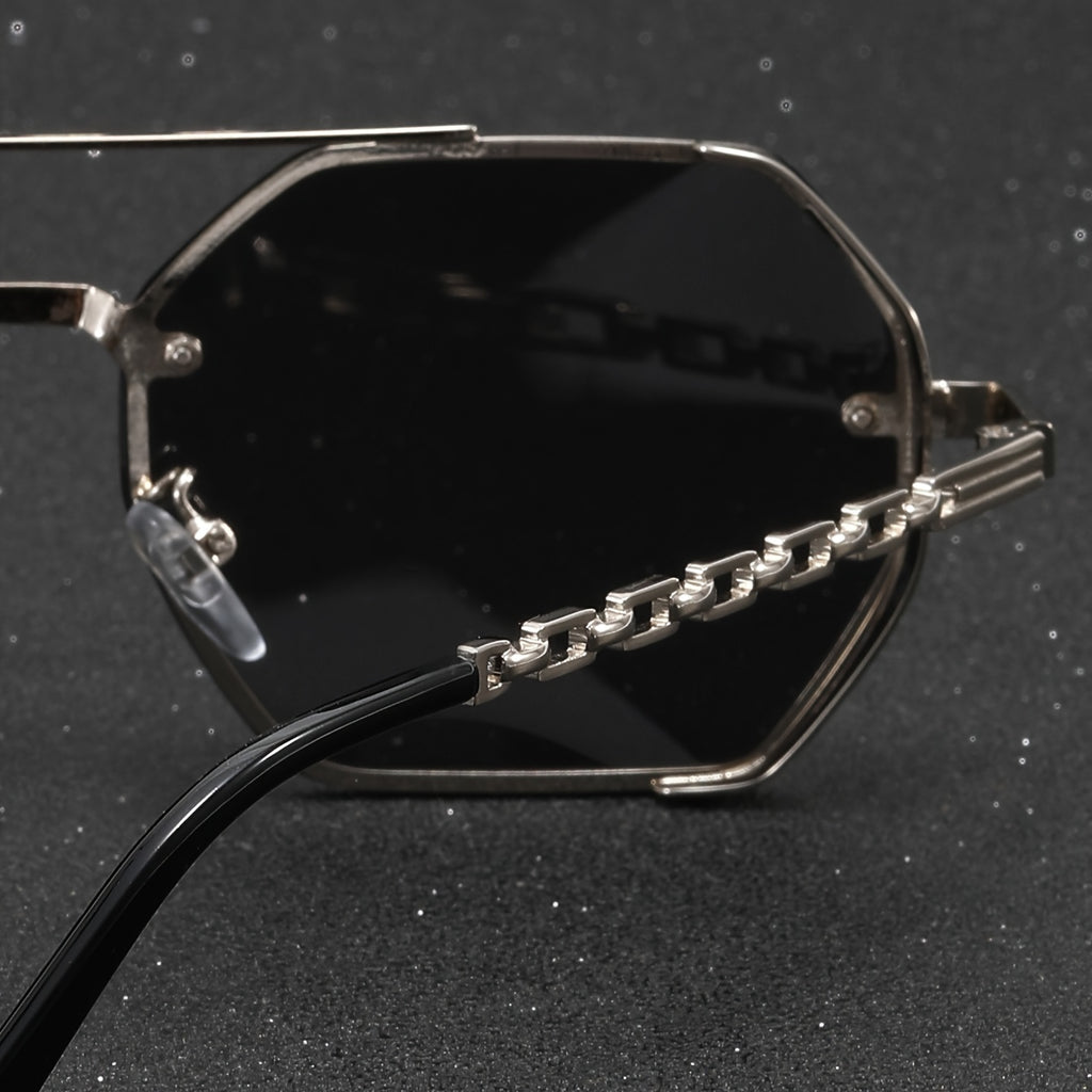 Metal Frame Hollow Chain Glasses Legs