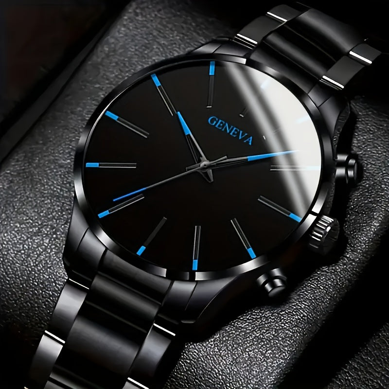 2pcs Men's Classic Quartz Watch Set