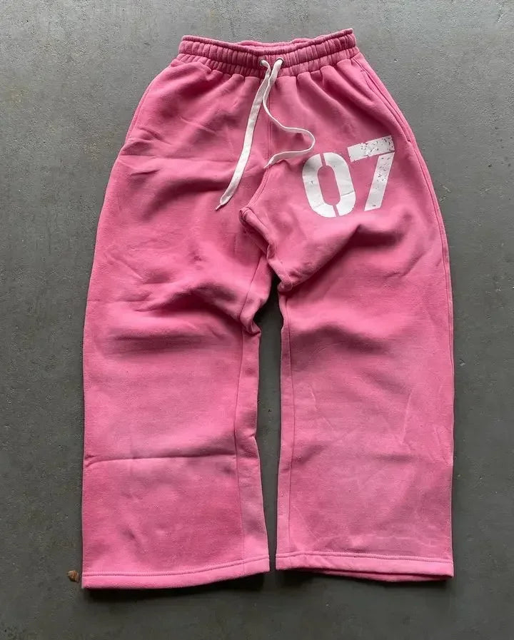 Y2k Embroidered Gray Pants