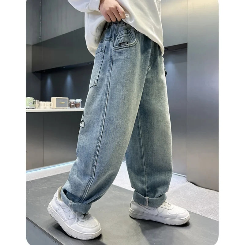 Kids Jeans Pants for 4-14 Years Teenager Boys