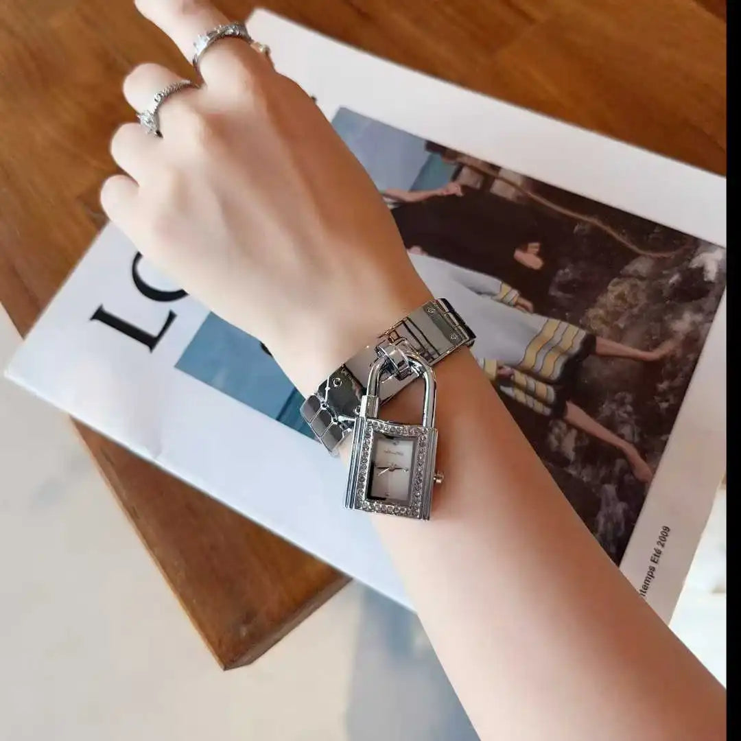 Ladies Sliver Detachable Wristwatch