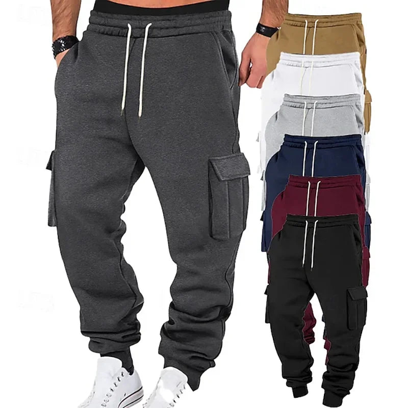 Men Multi-Pocket Workwear Sports Long  Pants