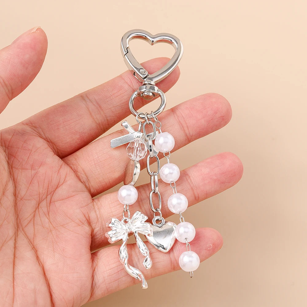 Bowknot Love Heart Keychain