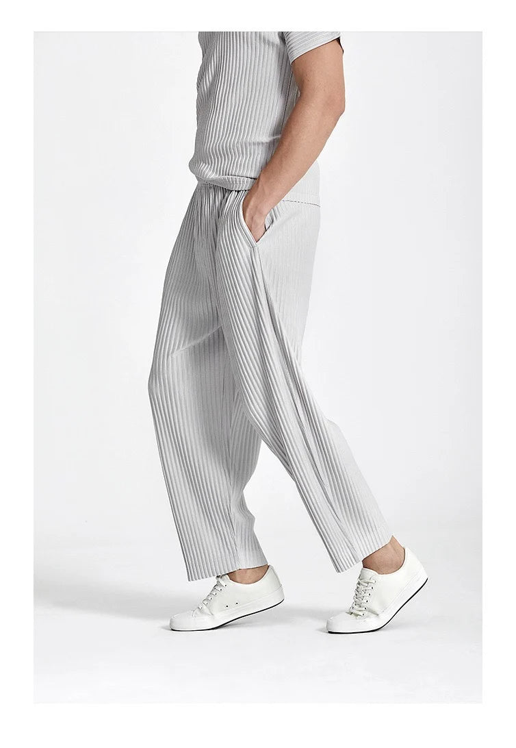 Men Fashion Black Gray Straight Pants