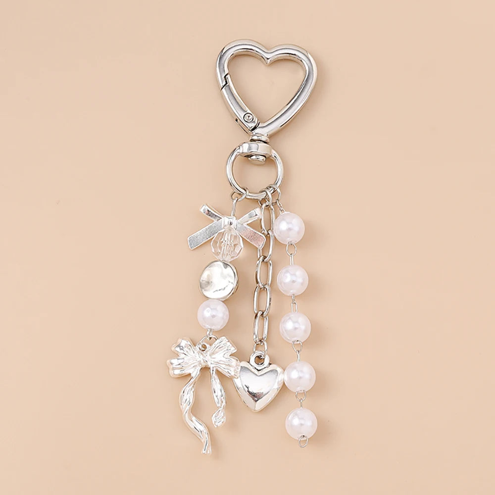 Bowknot Love Heart Keychain