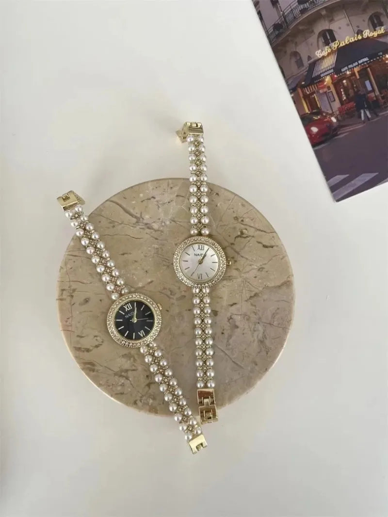 Pearl Studded Strap Women Watch