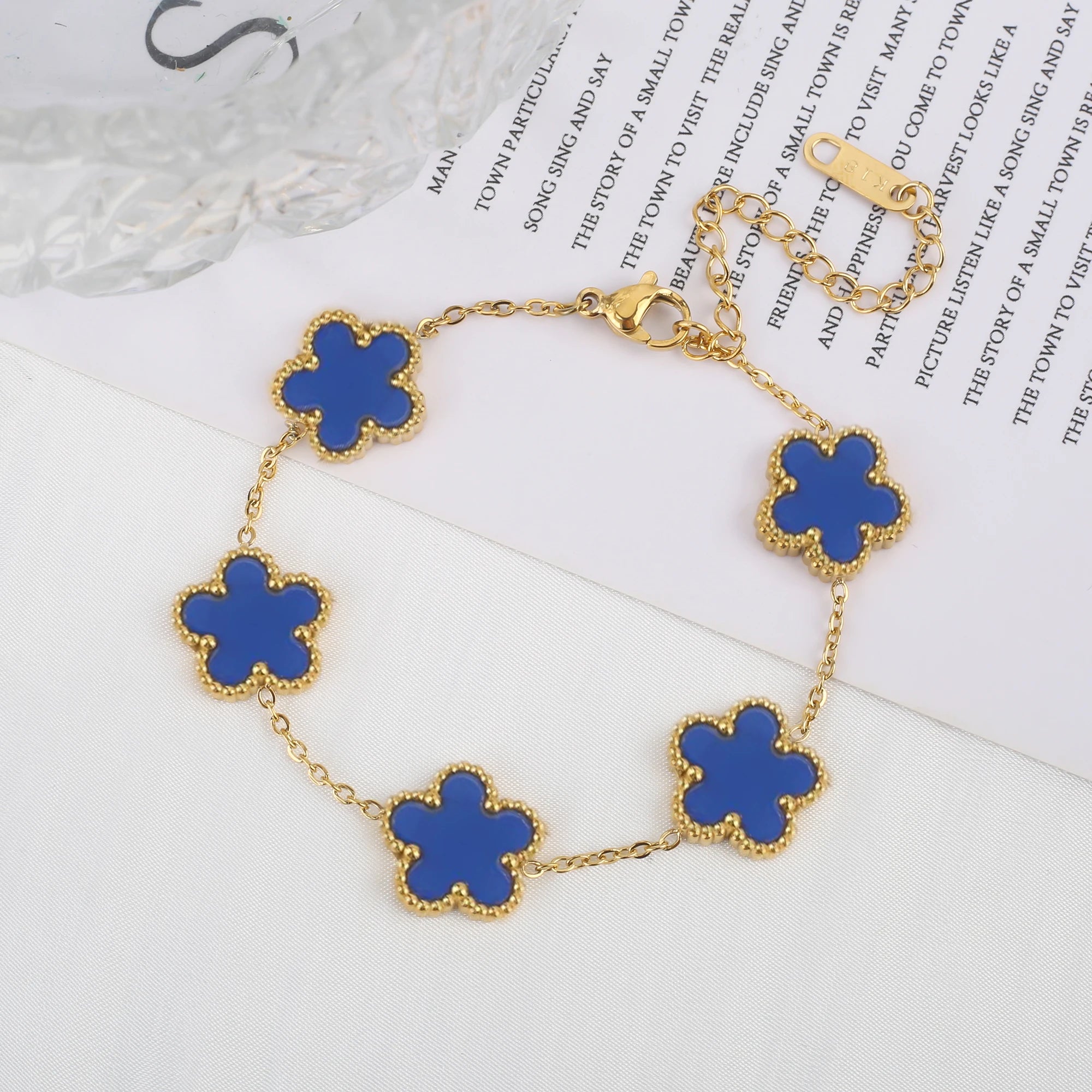 Five Leaf Flower Adjustable Bracelet