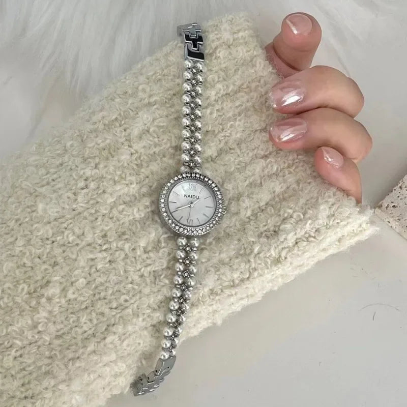 Pearl Studded Strap Women Watch