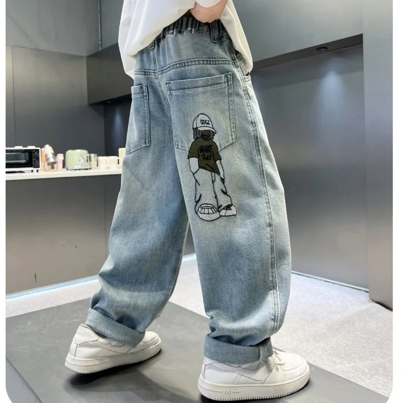 Kids Jeans Pants for 4-14 Years Teenager Boys