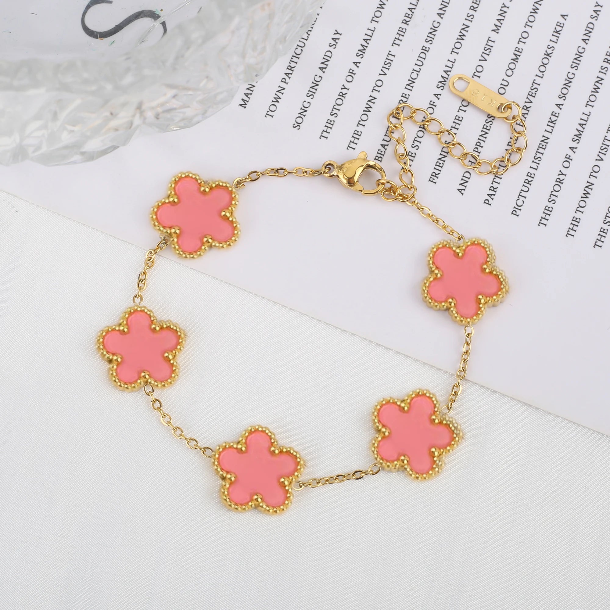Five Leaf Flower Adjustable Bracelet