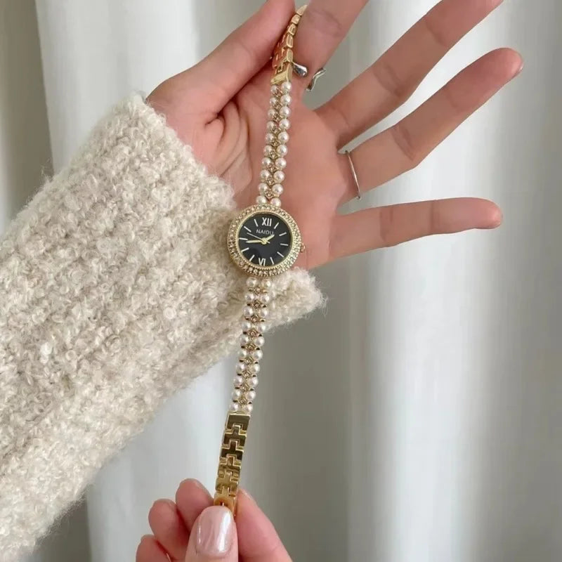 Pearl Studded Strap Women Watch