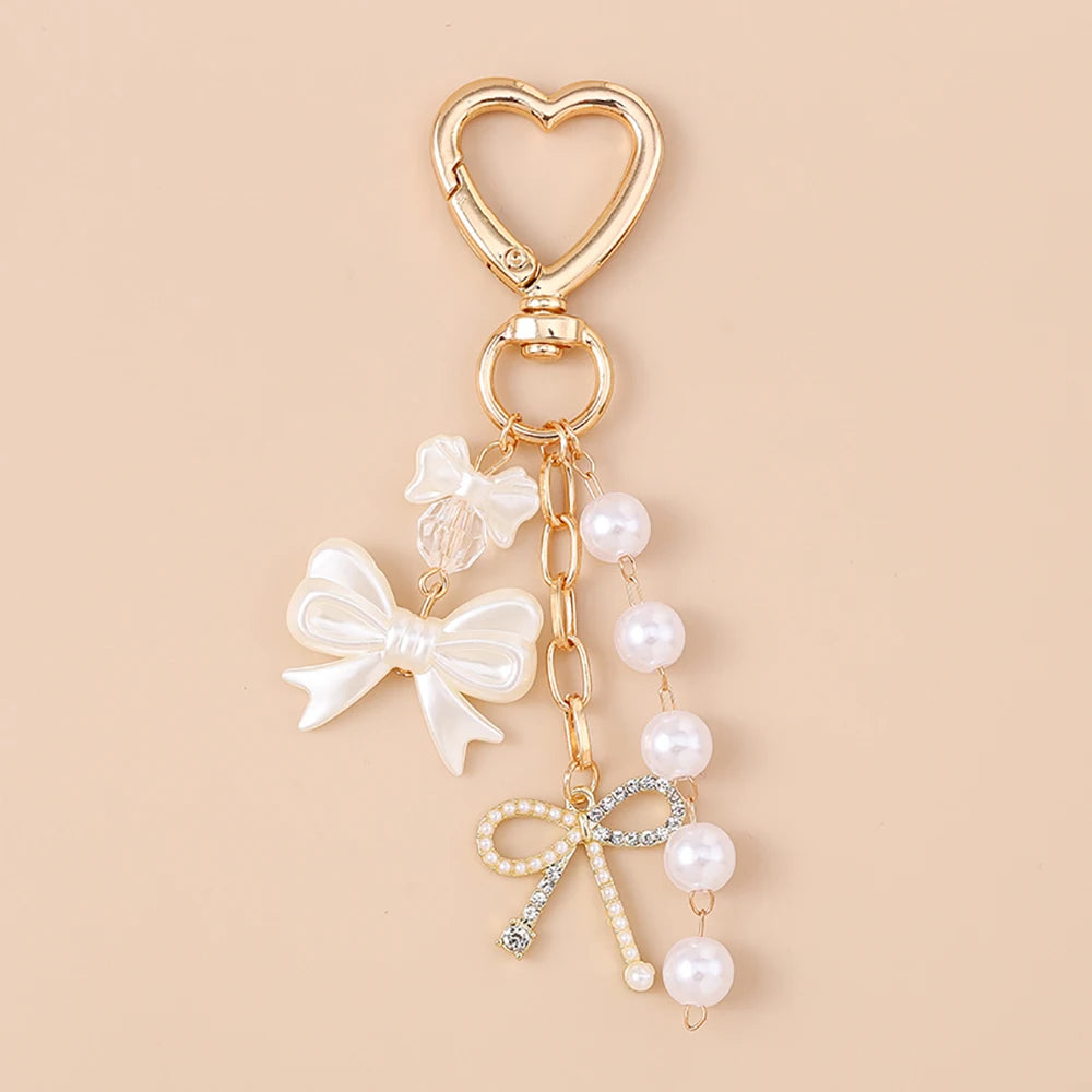Bowknot Love Heart Keychain