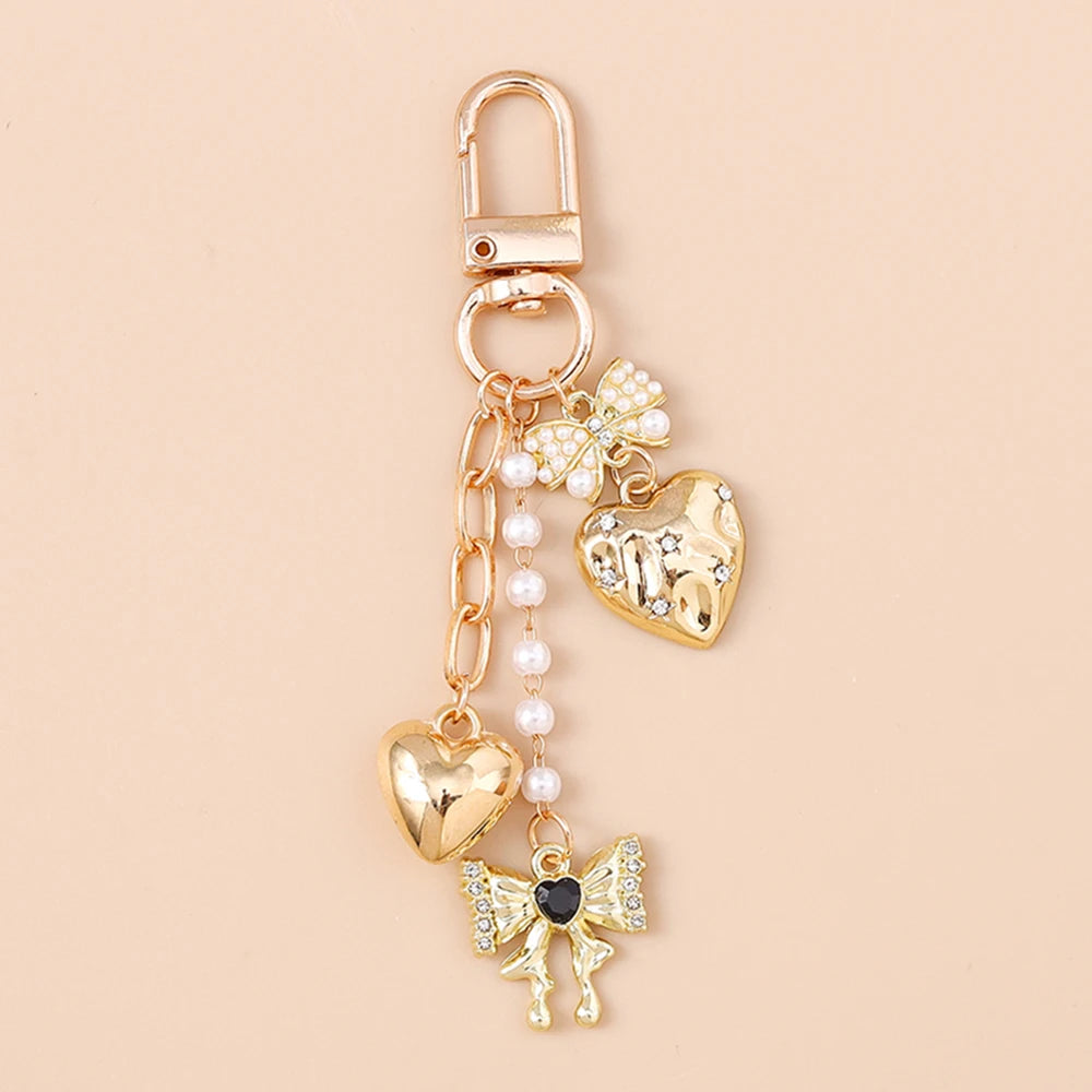 Bowknot Love Heart Keychain