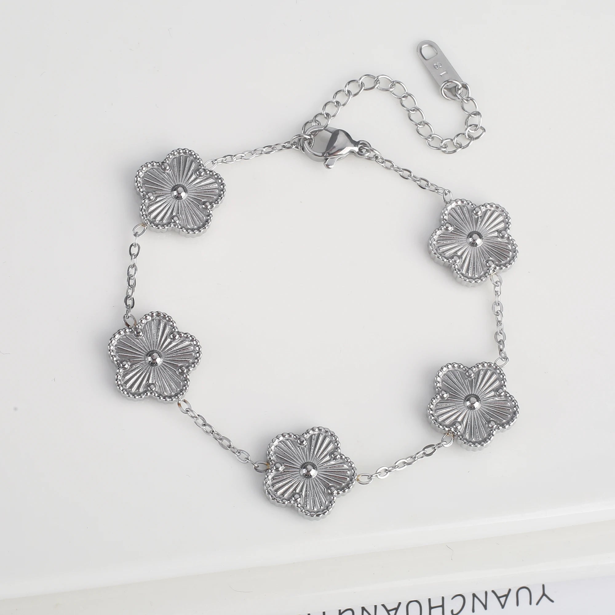 Five Leaf Flower Adjustable Bracelet