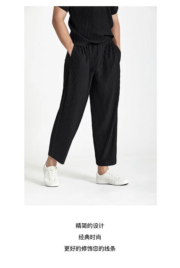 Men Fashion Black Gray Straight Pants