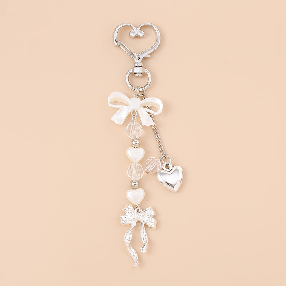 Bowknot Love Heart Keychain