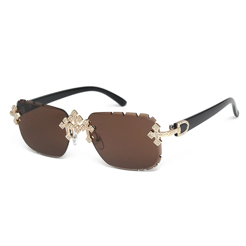 Square Rimless Sunglasses For Women
