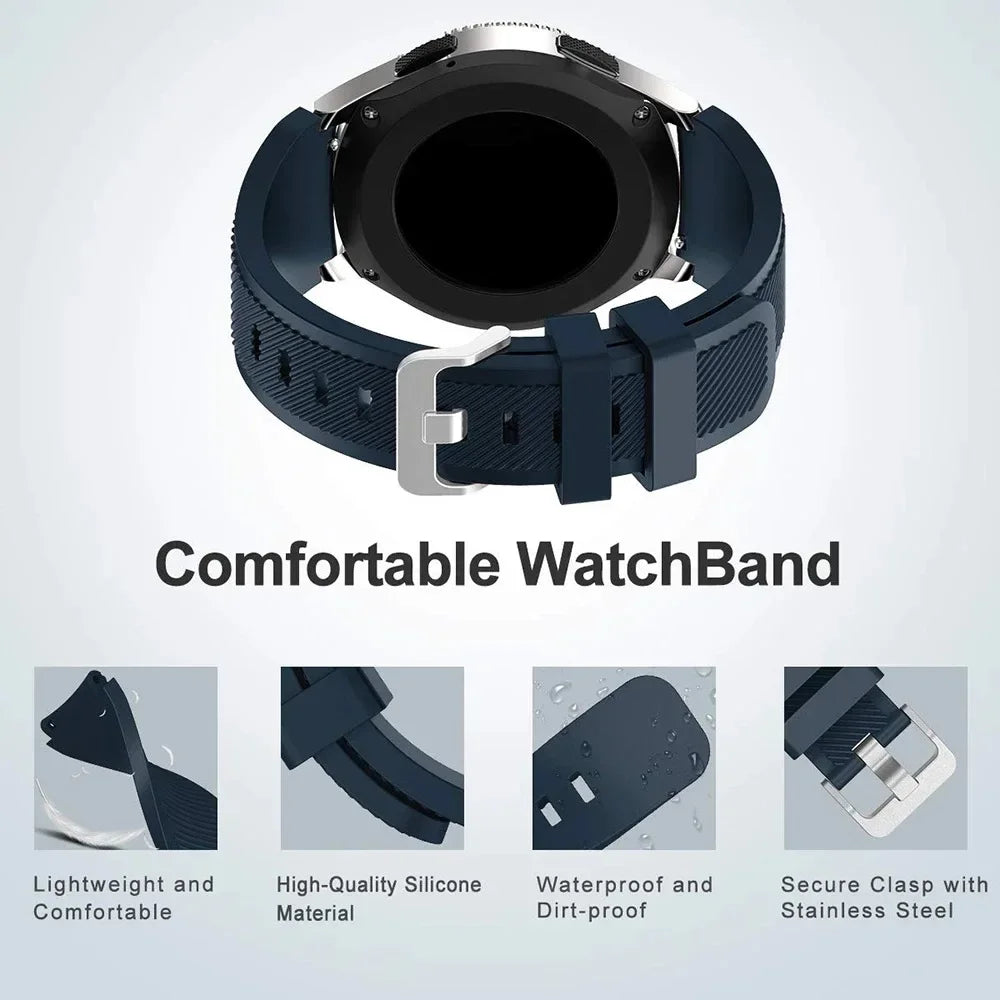20mm 22mm Band for Samsung Galaxy Watch 3 4 5 46mm 42mm Gear S3/ Sport Frontier Active 2 Silicone Bracelet Huawei GT 2/2e Strap