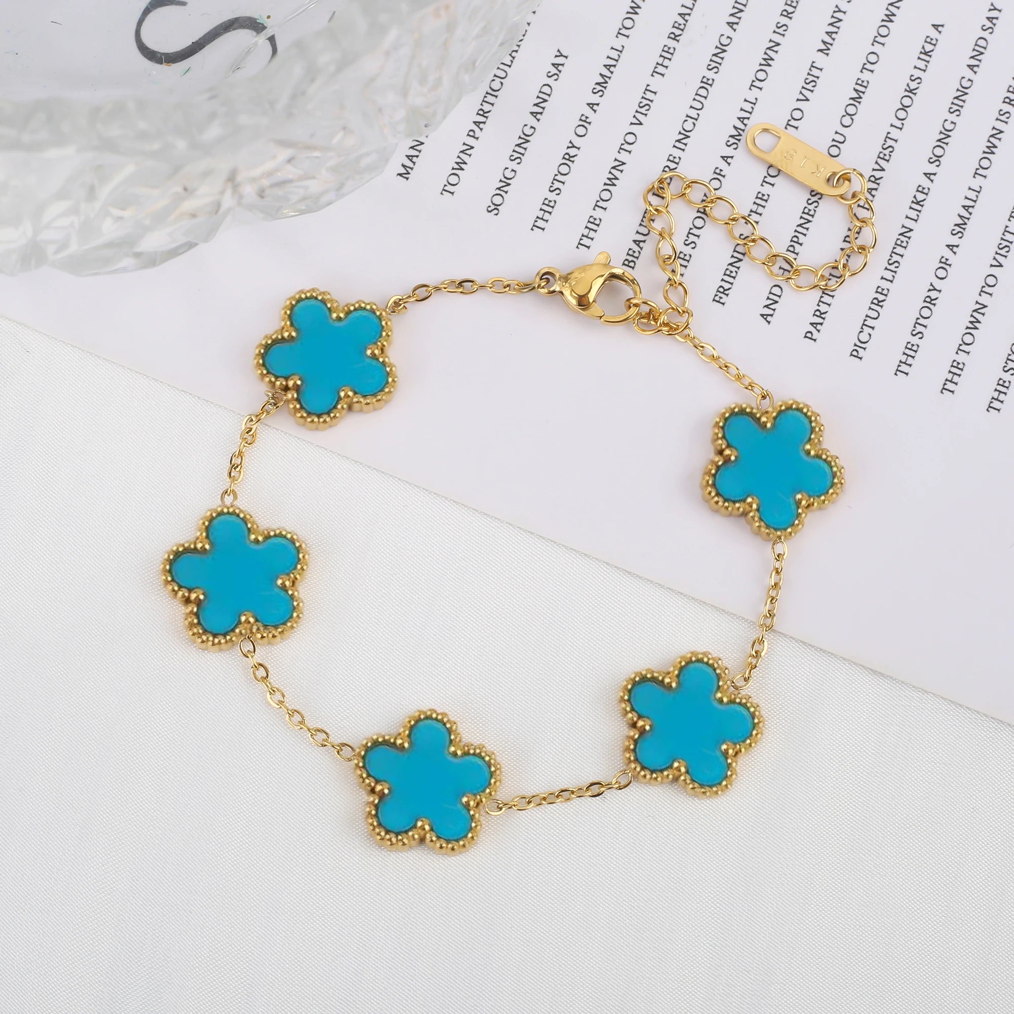 Five Leaf Flower Adjustable Bracelet