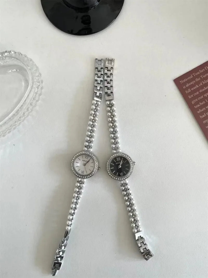 Pearl Studded Strap Women Watch