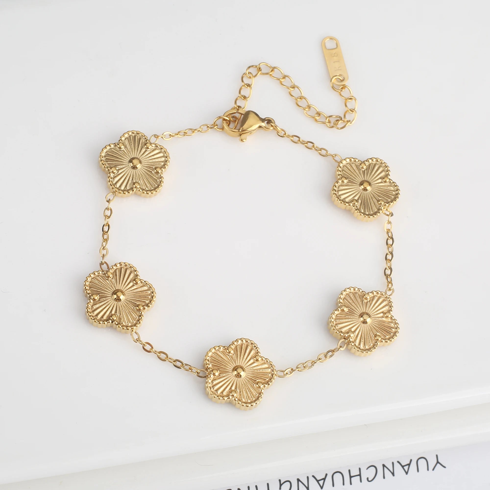 Five Leaf Flower Adjustable Bracelet