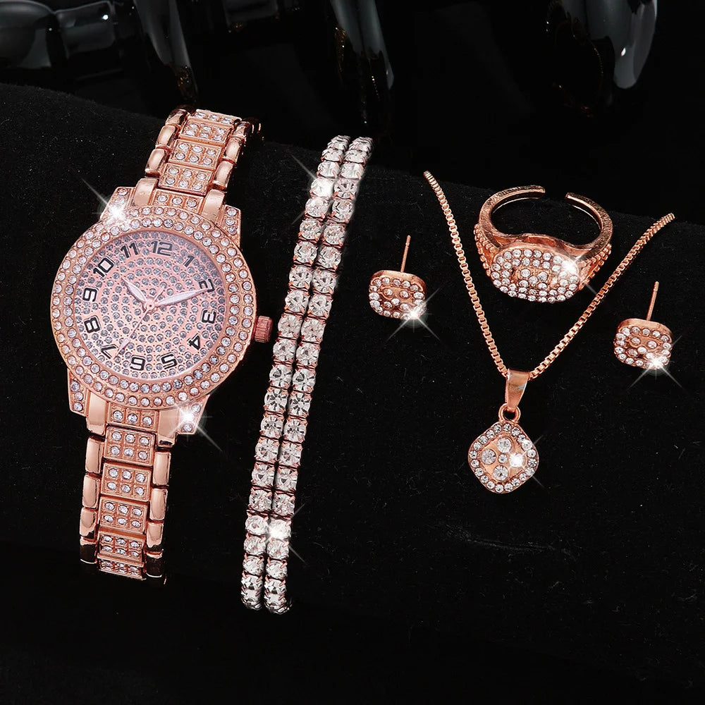 Diamond  Quartz Watch Set