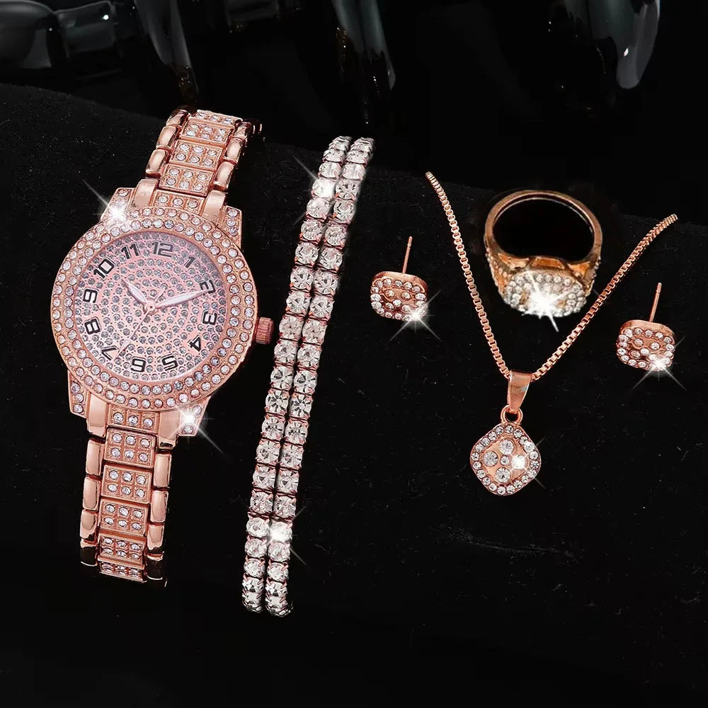 Diamond  Quartz Watch Set