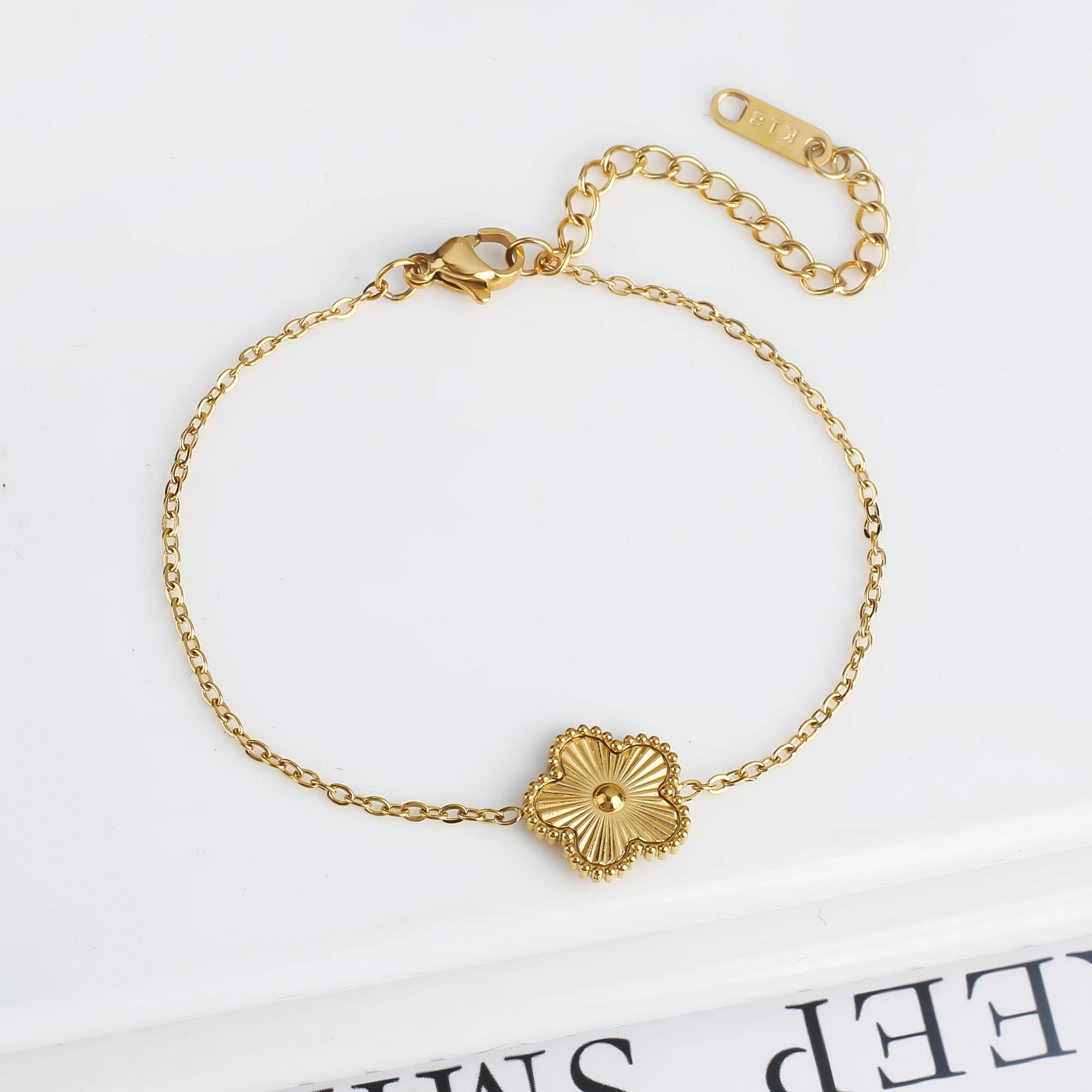 Five Leaf Flower Adjustable Bracelet