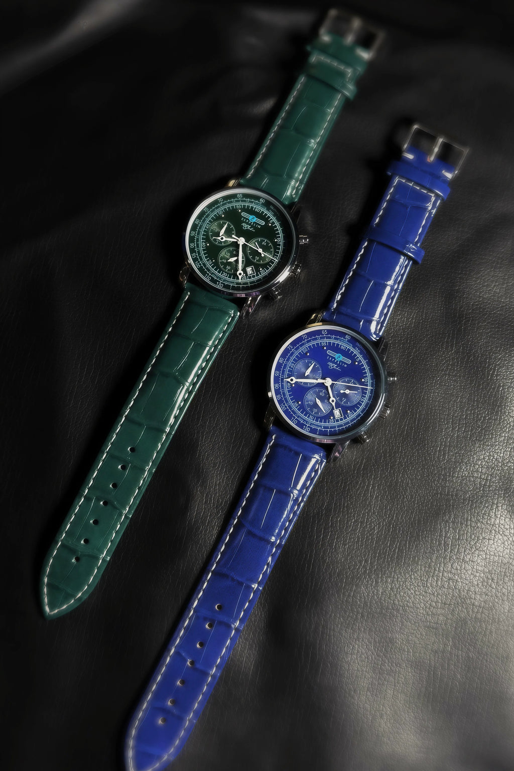 2025 New luxury brand zeppelin multifunctional fashionable six pin watch with calendar blue green gift quartz watch