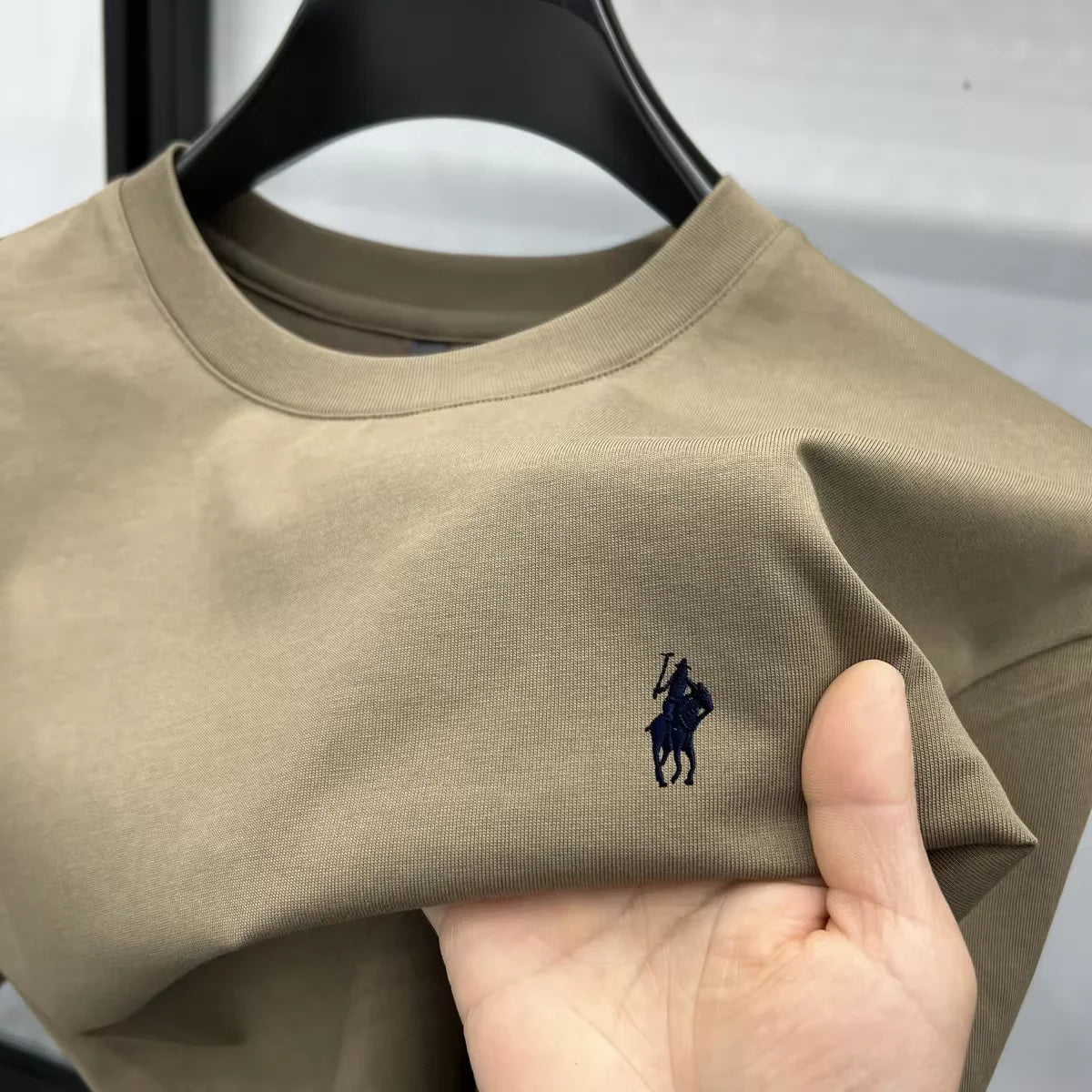 100% pure cotton men's short sleeve T-shirt high-end luxury brand pony embroidery casual round neck summer new fashion Paul top