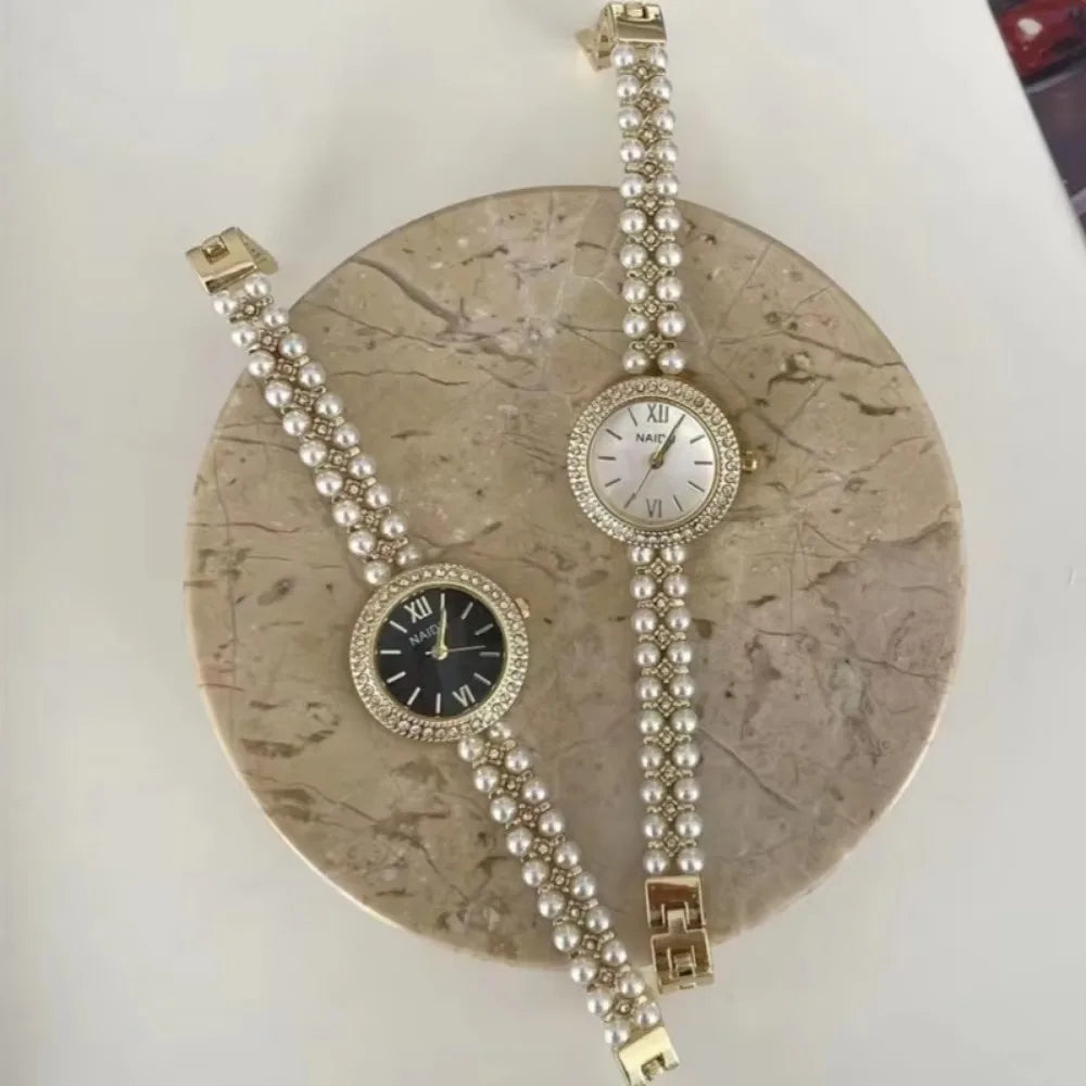 Pearl Studded Strap Women Watch