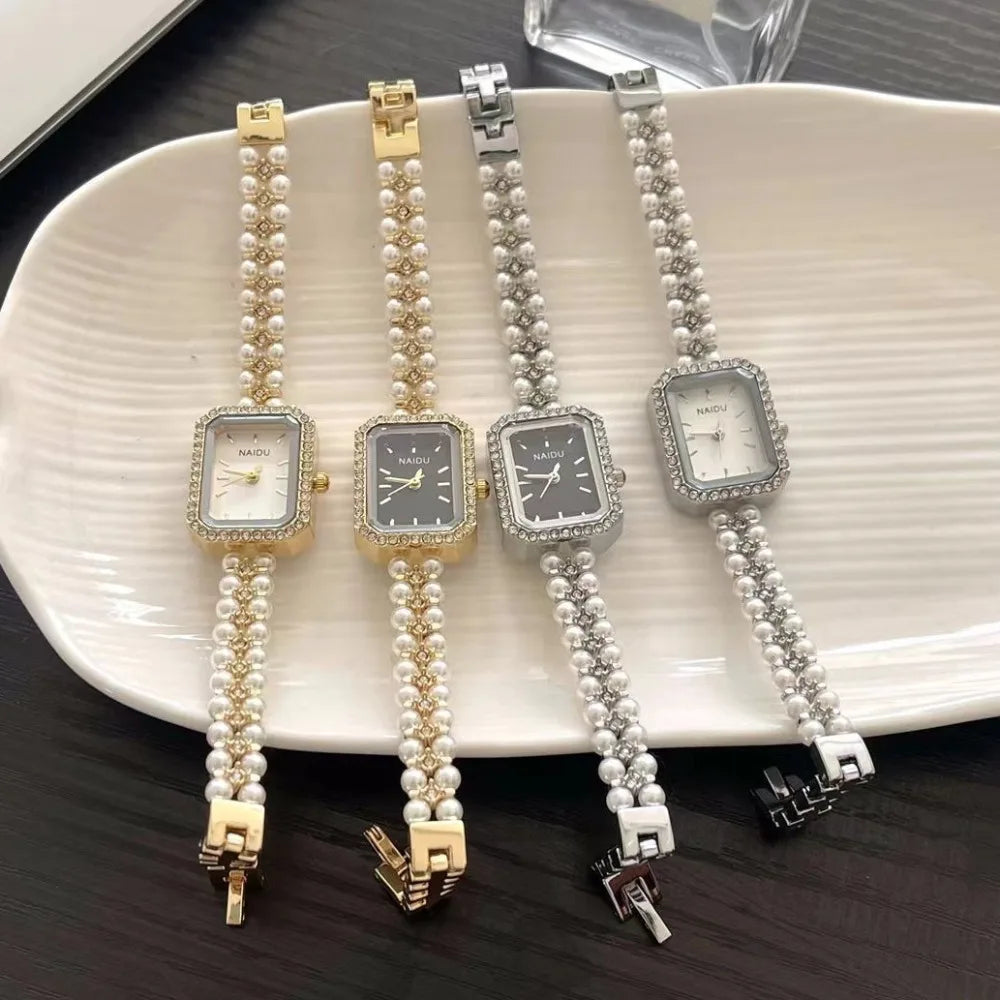 Pearl Studded Strap Women Watch