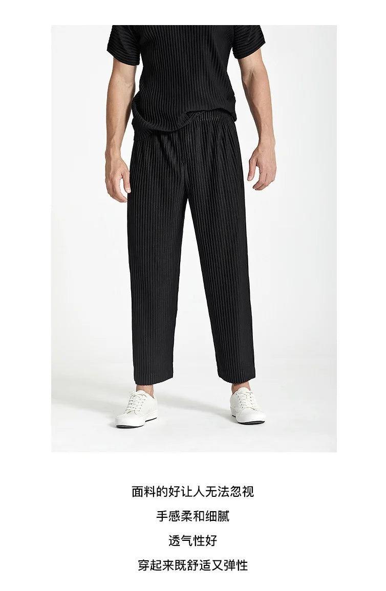 Men Fashion Black Gray Straight Pants