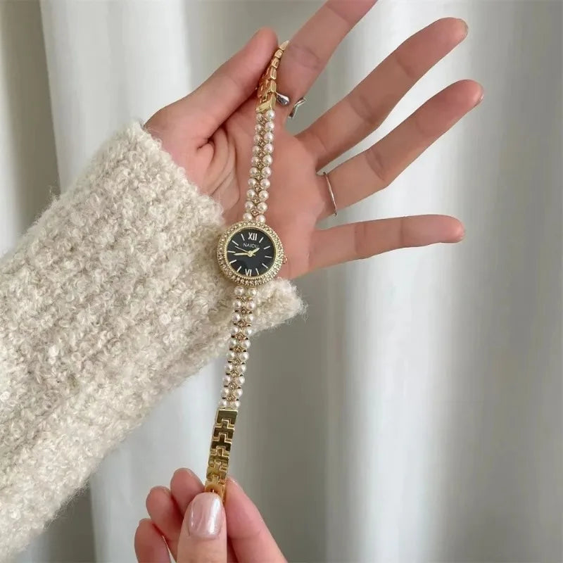Pearl Studded Strap Women Watch