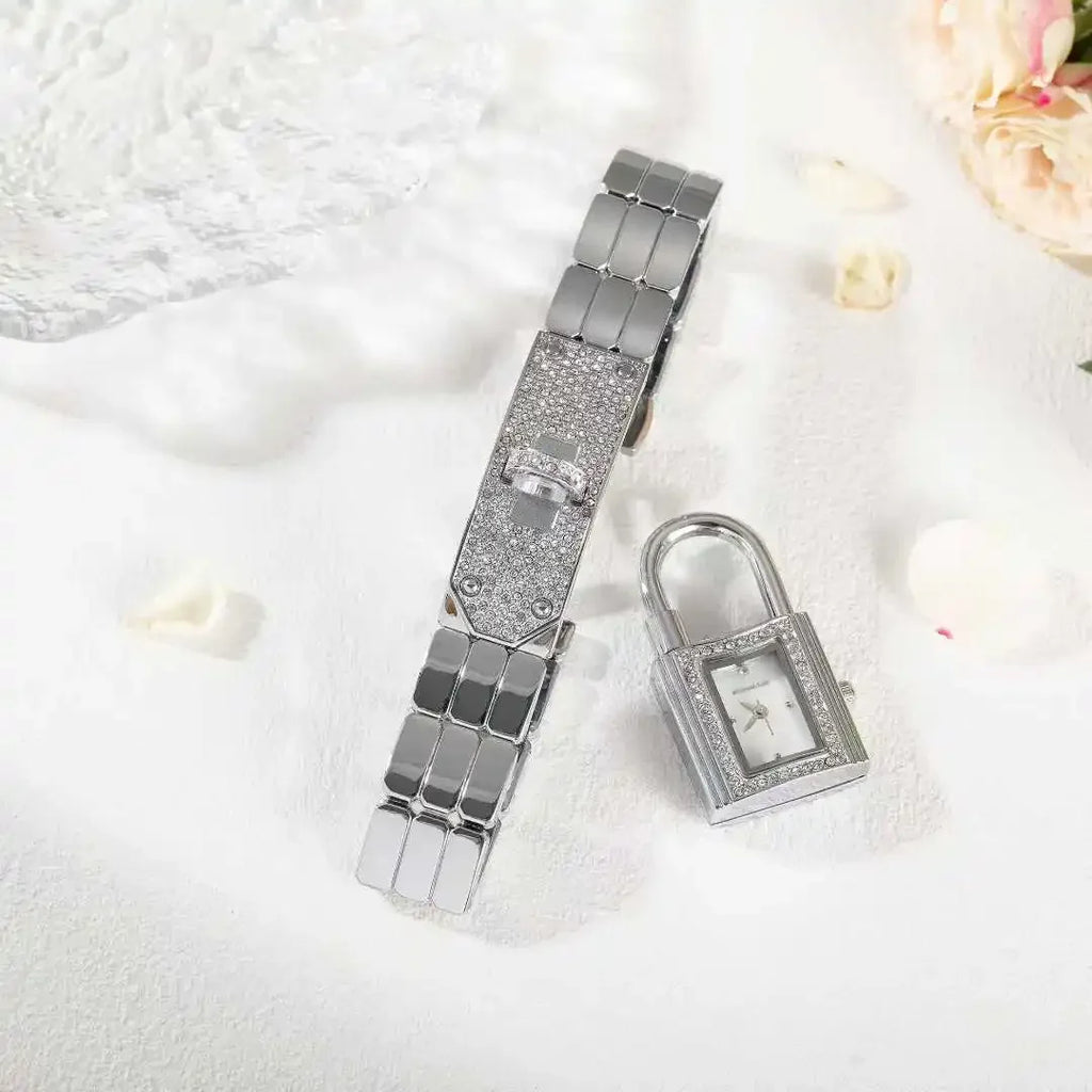 Ladies Sliver Detachable Wristwatch