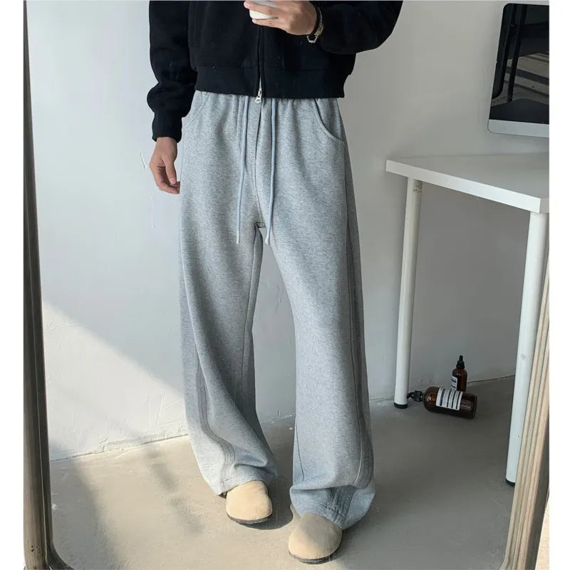 Men's Side Striped Wide Leg Outdoor sports pants