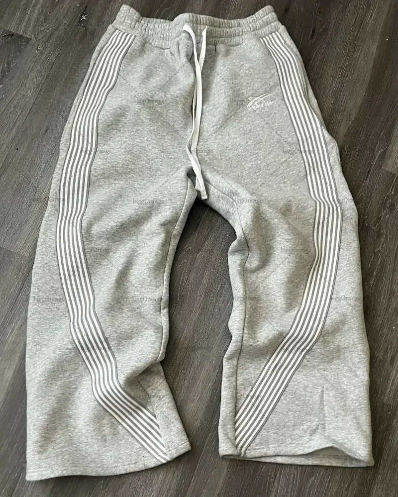 Y2k Embroidered Gray Pants