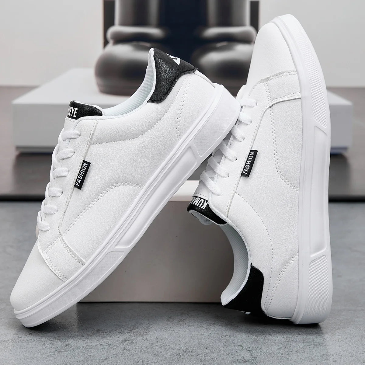 White Black Men Skateboard Shoes