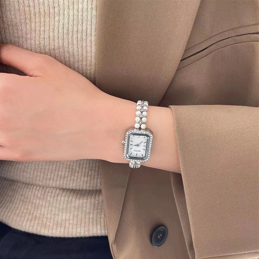 Pearl Studded Strap Women Watch