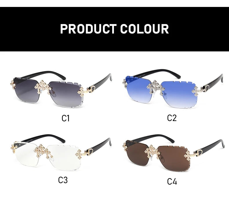 Square Rimless Sunglasses For Women