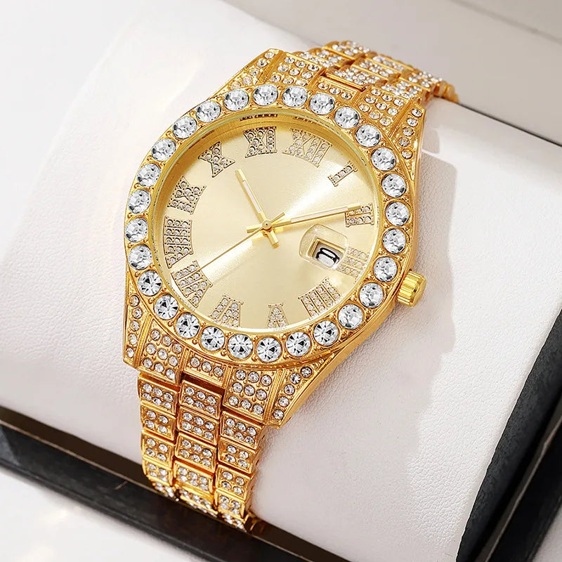 Diamond Gold Quartz Watch