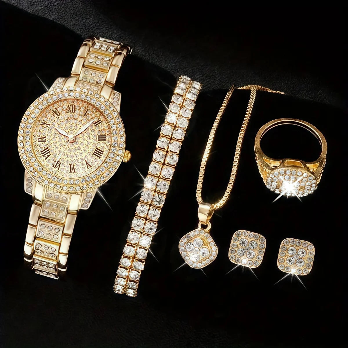 Diamond  Quartz Watch Set