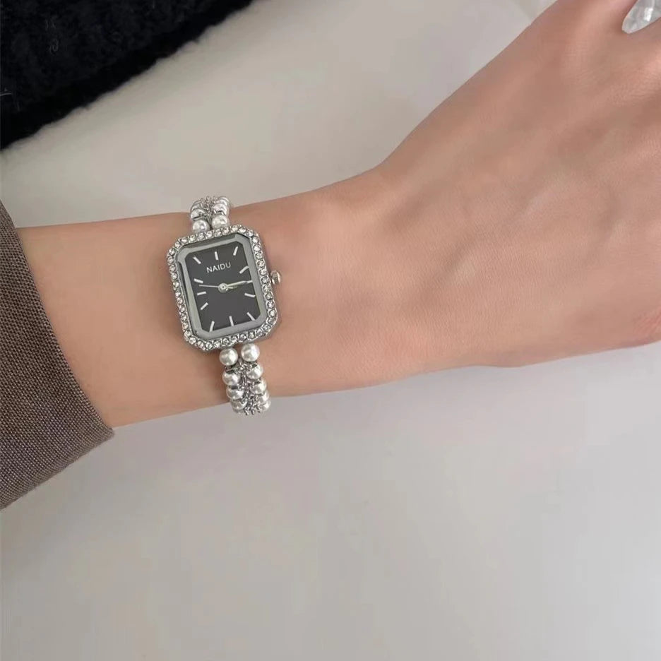 Pearl Studded Strap Women Watch