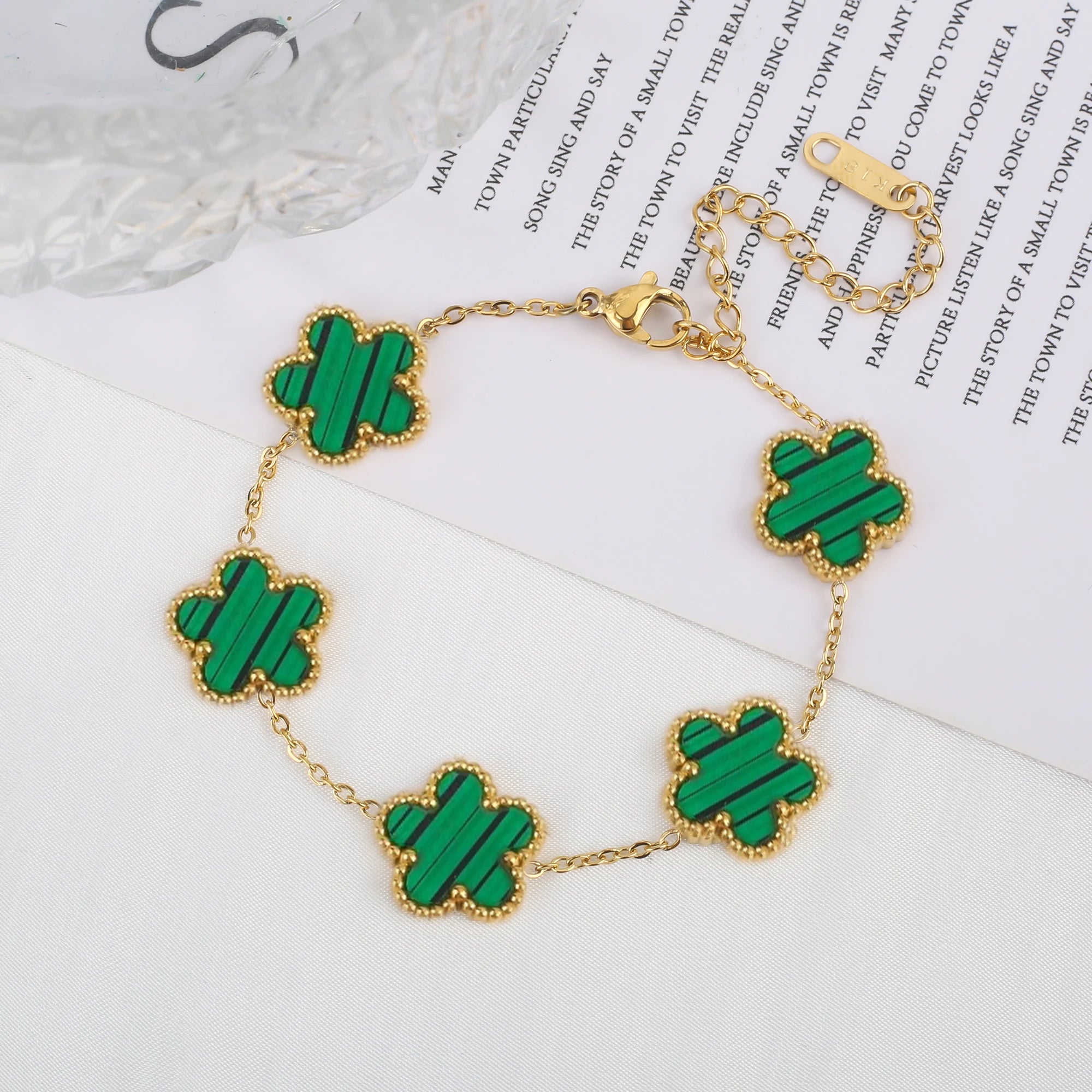 Five Leaf Flower Adjustable Bracelet